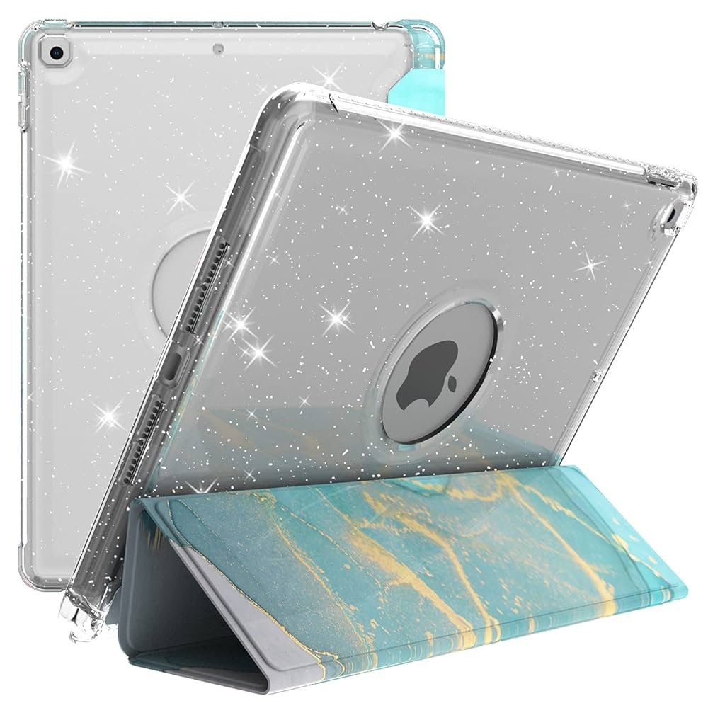 Flip Case Cover for iPad 10.2 Inch – Mint Marble