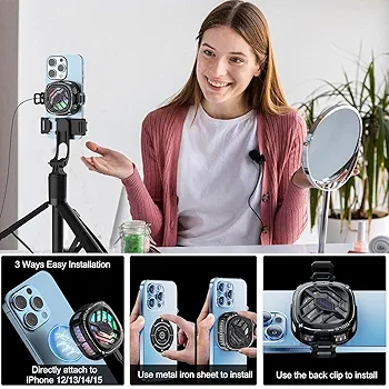 Magnetic RGB Phone Cooler – Rapid Ice Cooling Fan, Real-Time Temperature Display, Portable & Silent Gaming Radiator for Android & iOS