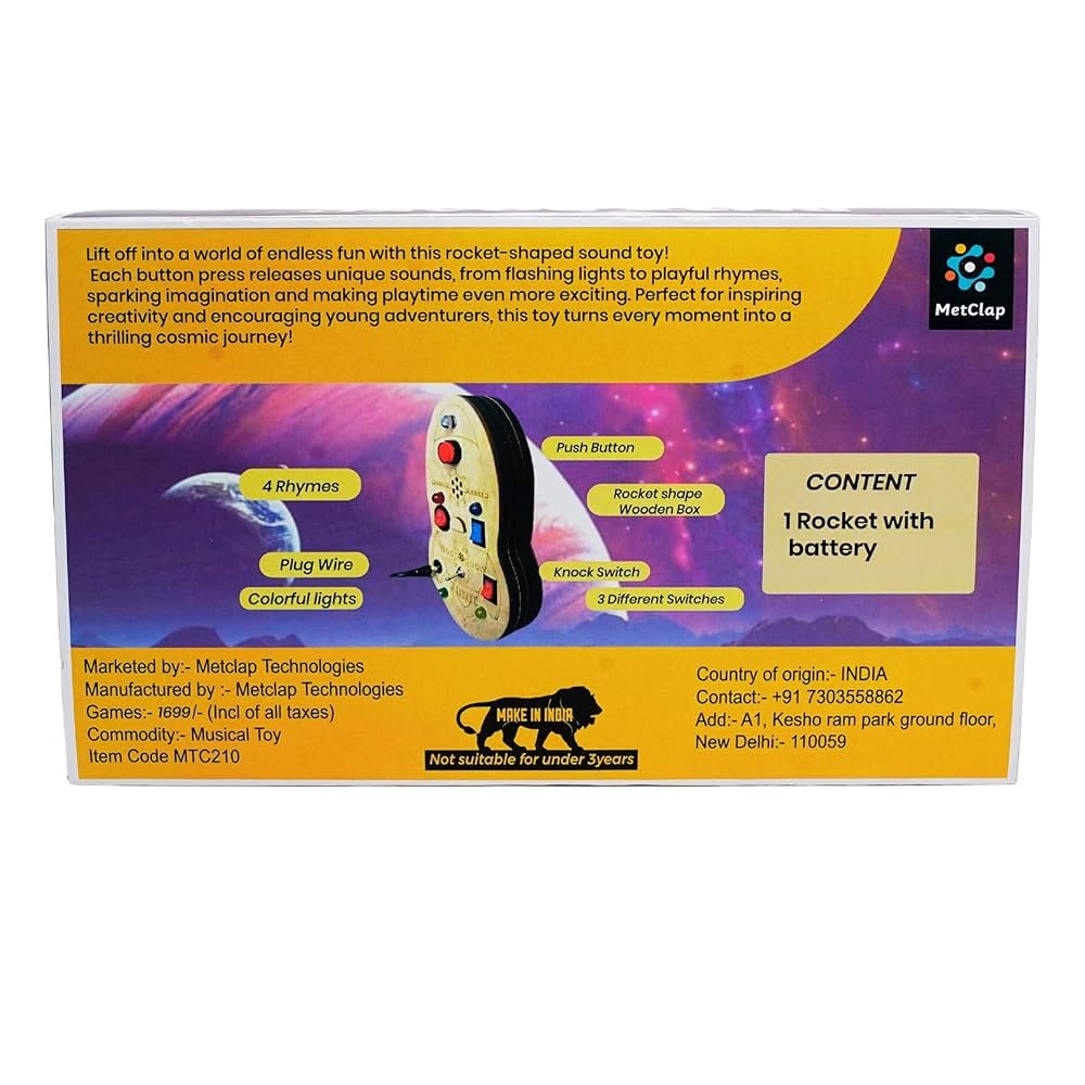 Galaxy Glinder Busy Board for Toddlers – Rocket Adventure