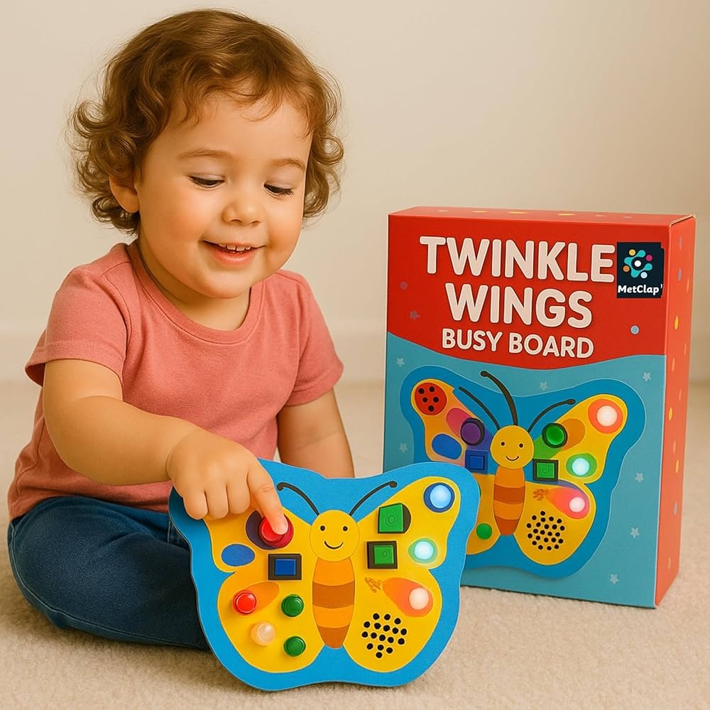 Twinkle Wings Smart Busy Board – Bluetooth Musical Montessori Toy