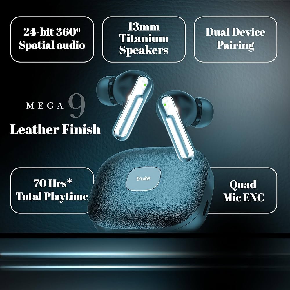 True Wireless In-Ear Earbuds with 24-Bit Lossless Spatial Audio, 70H Playtime, Fast Charging & 4-Mic ENC (Cobalt Blue)