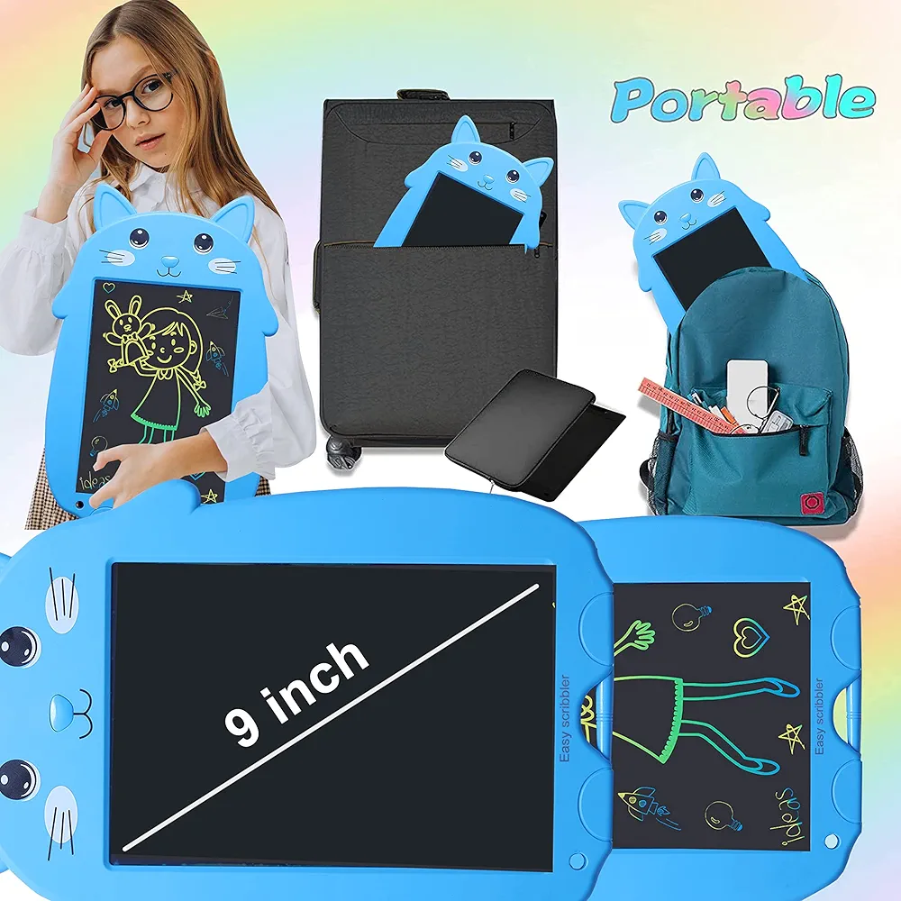 9 Inch LCD E-Writing Pad with Cat & Panda Design