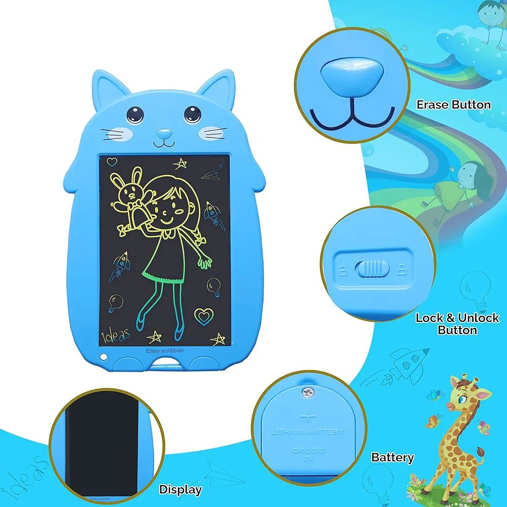 9 Inch LCD E-Writing Pad with Cat & Panda Design