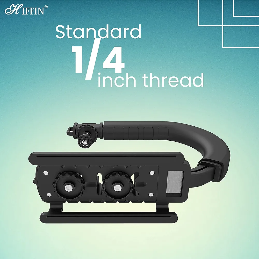 Universal Stabilizer C-Shape Bracket – Low Position Camera Rig Handheld Grip for DSLR & Vlogging (Black)