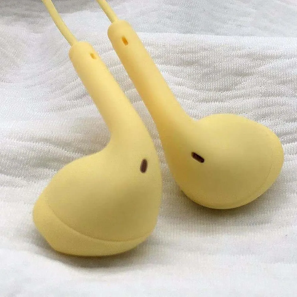 iBlast Wired In-Ear Earphones with Mic – 14mm Dynamic Drivers, Deep Bass, 3.5mm Jack, Lightweight & Stylish Design (Light Yellow)