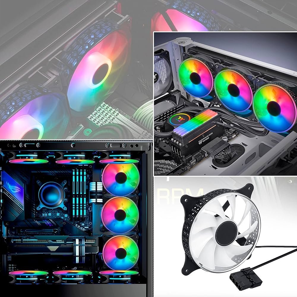 3 Pack RGB LED Series 120mm Case Fan For Pc
