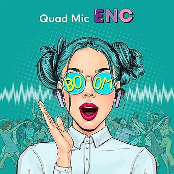 ROAR 360° Deep Bass True Wireless Earbuds | Quad Mic ENC | 42Hrs Playtime | 13mm Drivers | Bluetooth v5.3 | Adaptive Noise Cancellation | IPX5 Water Resistant | Ergonomic Design (Aurora Blue)