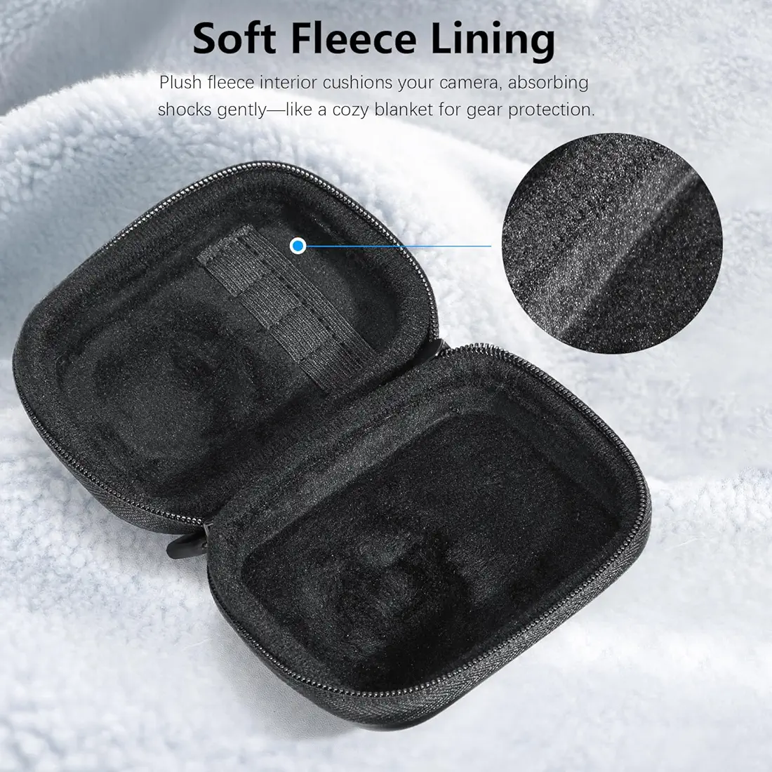 DJI OSMO 360 Accessories Carrying Case – PU Leather Waterproof Hard Shell Organizer Pouch with Zipper & Carabiner – Portable Compact Storage Bag