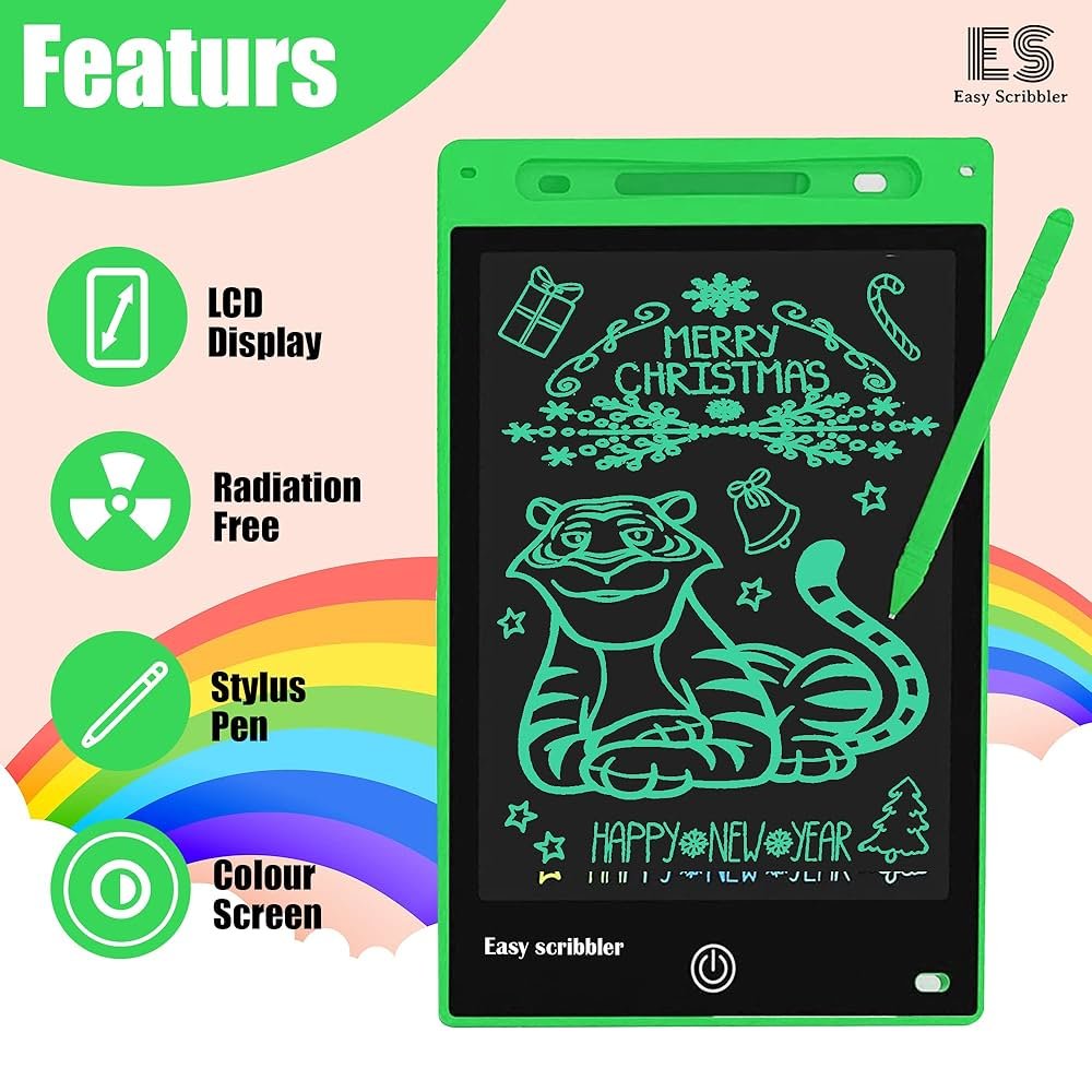 12 Inch LCD Writing Tablet for Kids – Green, Reusable