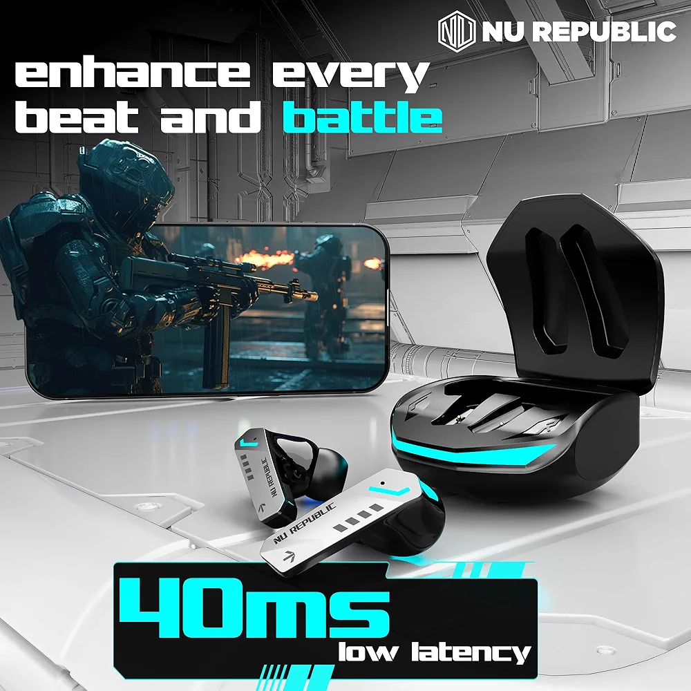 Cyberstud X8 TWS Wireless Earbuds - 56H Playtime, 40ms Ultra Low Latency, ENC Mics, 13mm Neodymium Drivers, XBass Technology, Dual Mode Gaming & Music, Bluetooth 5.3 (Silver)