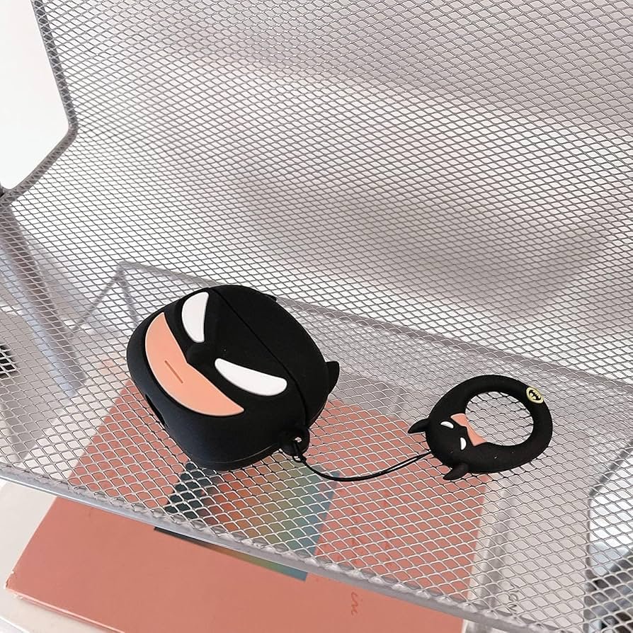 AirPods 4 Case (2024) Batman Design | Soft Silicone TPU Cover with Keychain | Cute Full Protective Case for AirPods 4th Gen (USB-C)