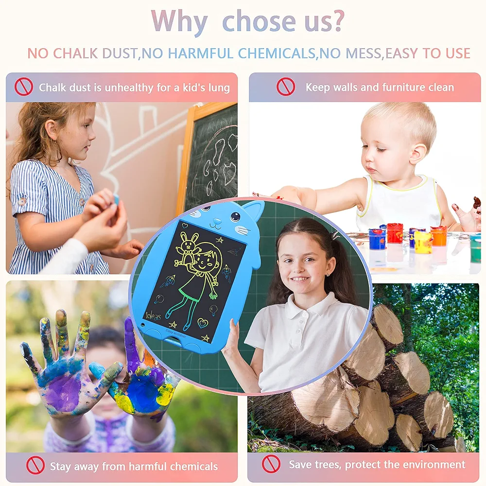 9 Inch LCD E-Writing Pad with Cat & Panda Design