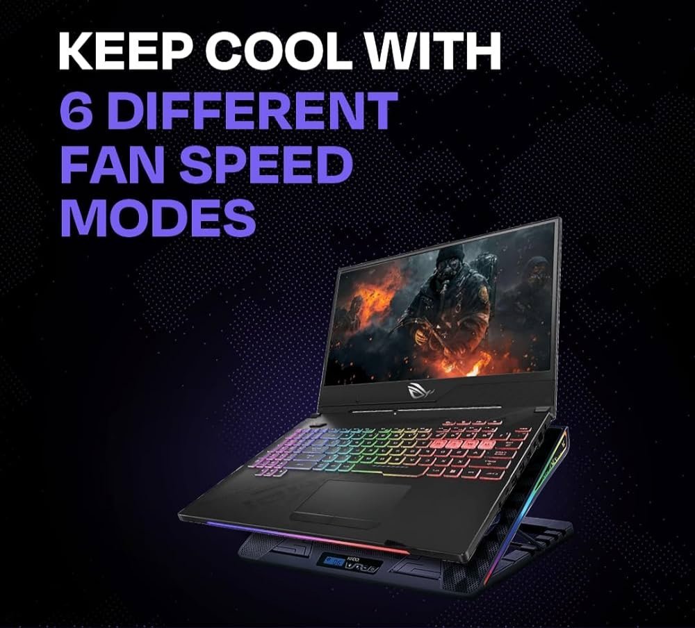 Tundra 5 Fans RGB Laptop Cooling Pad with Dual USB Port