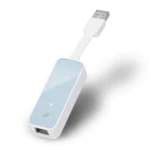 USB 2.0 to 100Mbps Ethernet Network Adapter | Compact & Foldable Cord Design | Plug & Play – White
