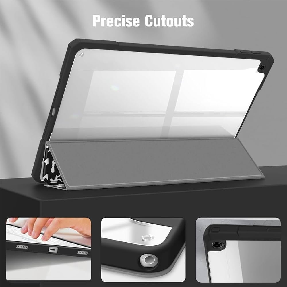 Smart Cover with Transparent Back for iPad 10.2 Inch (2021/2020/2019) – Composition Book Design