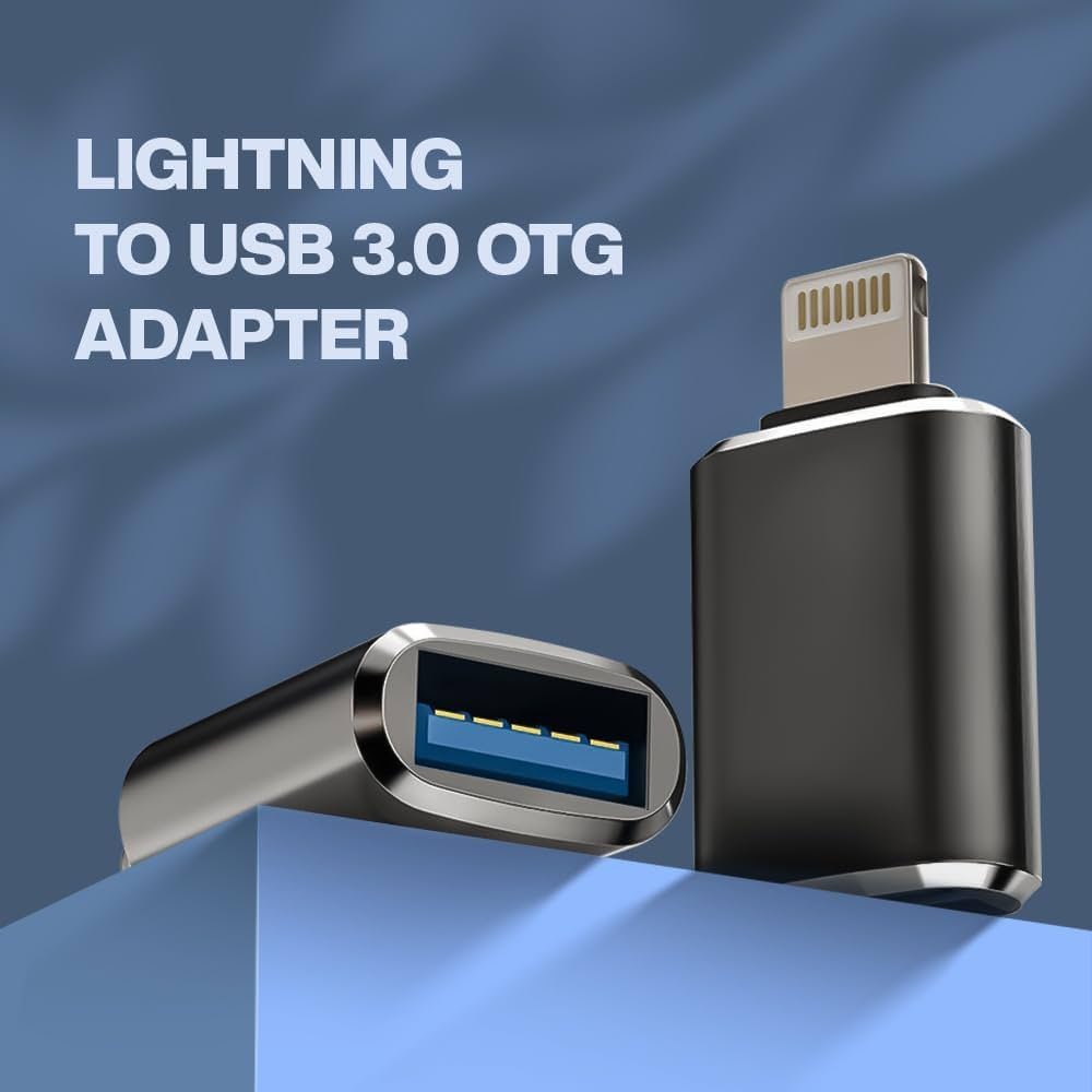 Lightning Male to USB 3.0 A Female OTG Adapter – High-Speed Data Transfer for iPhone, iPad & More