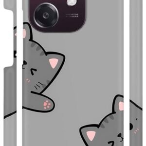 Kitties Grey Designer Printed Hard Back Case for Oppo A3 5G / Oppo A3x 5G