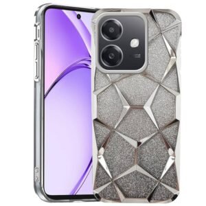 Glitter Geometric Case for Oppo A3 / A3x 5G – Silver