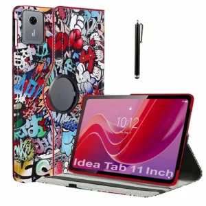 Cover for Lenovo Idea Tab 11 Inch 2025 | 360° Rotatable Smart Flip Case with Stylus Pen Holder – Hippy Design