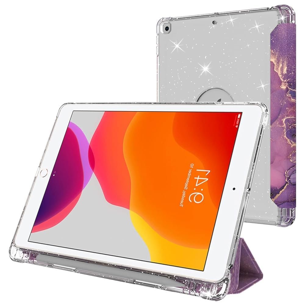 Flip Case Cover for iPad 10.2 Inch – Purple Marble