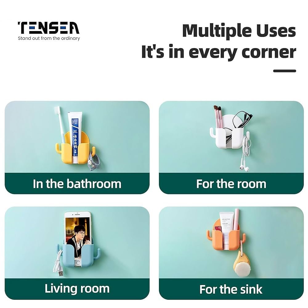 Pack of 4 Wall Mount Phone Holders – Classic ABS Design