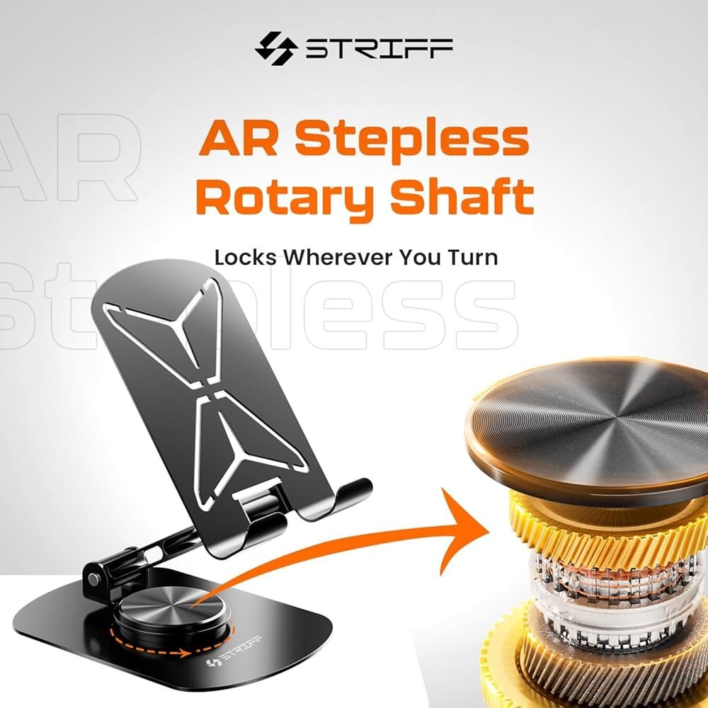 Mobspin 360° Rotating Metal Phone Stand – Black