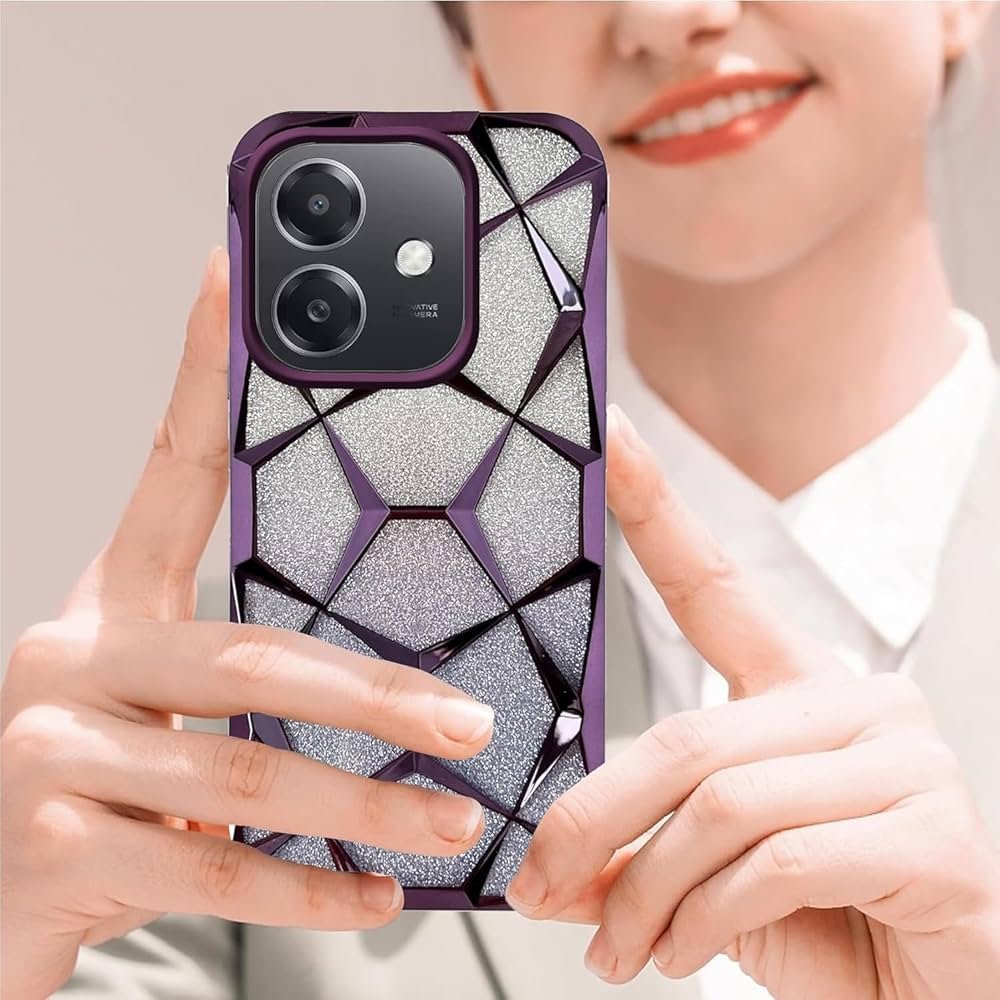 Glitter Geometric Case for Oppo A3 / A3x 5G – Purple