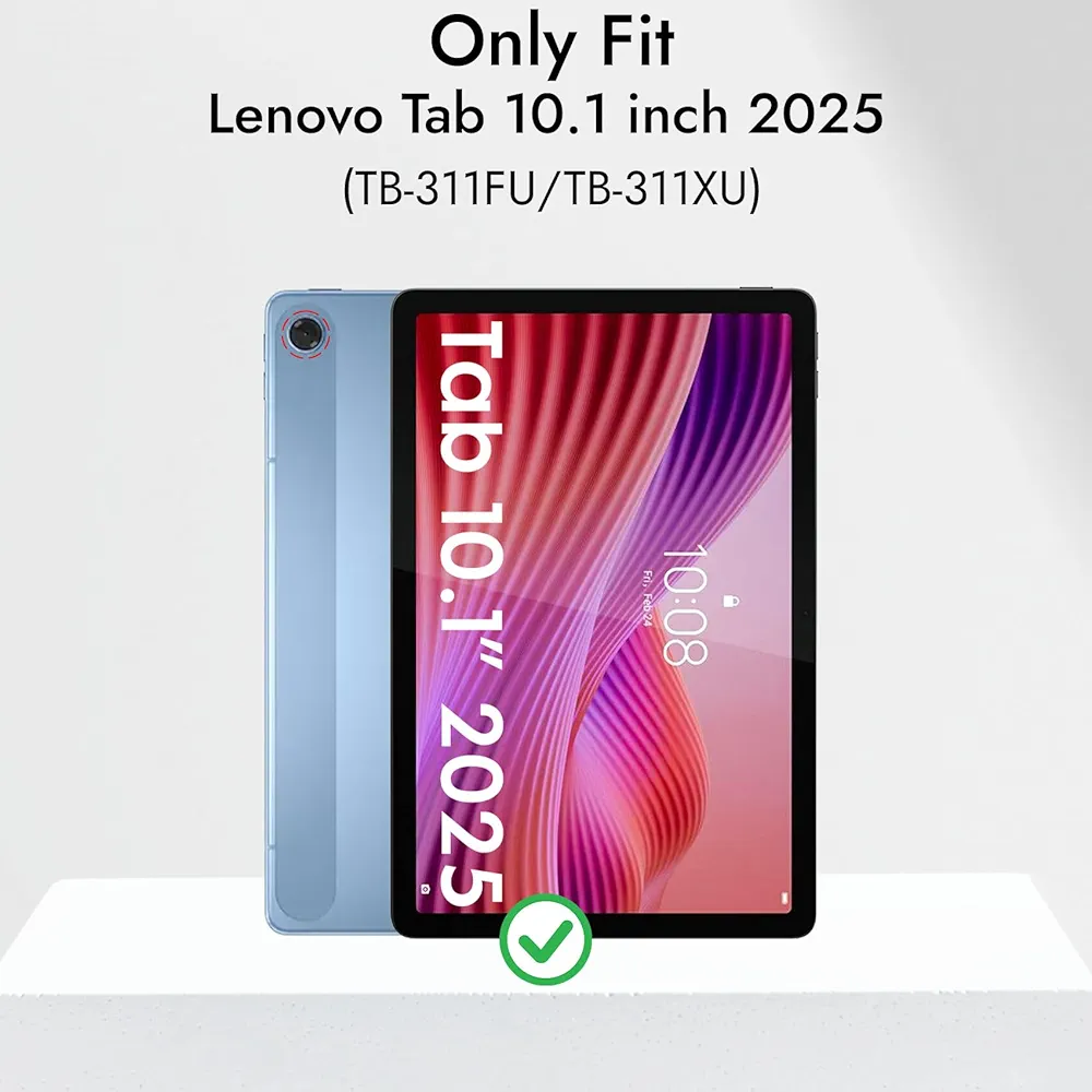 Cover for Lenovo Tab 10.1 Inch 2025 | Hippy Trifold Flip Cover Case – Faux Leather Stand Case with Auto Sleep/Wake