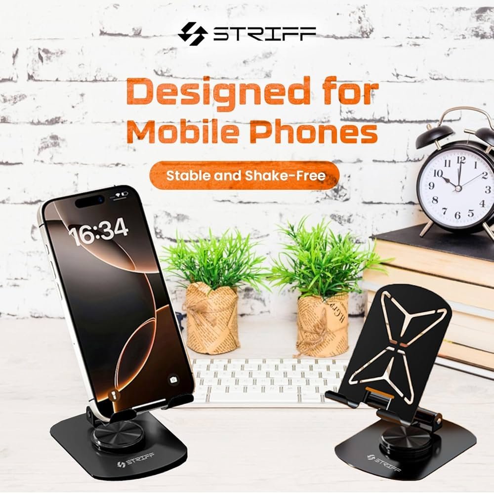 Mobspin 360° Rotating Metal Phone Stand – Black