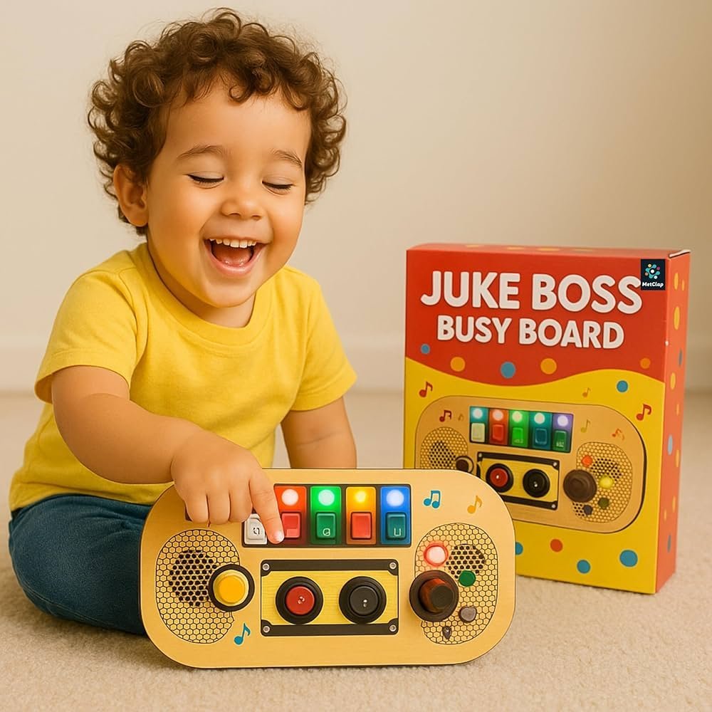 Montessori Wooden Busy Board – Interactive Learning Toy