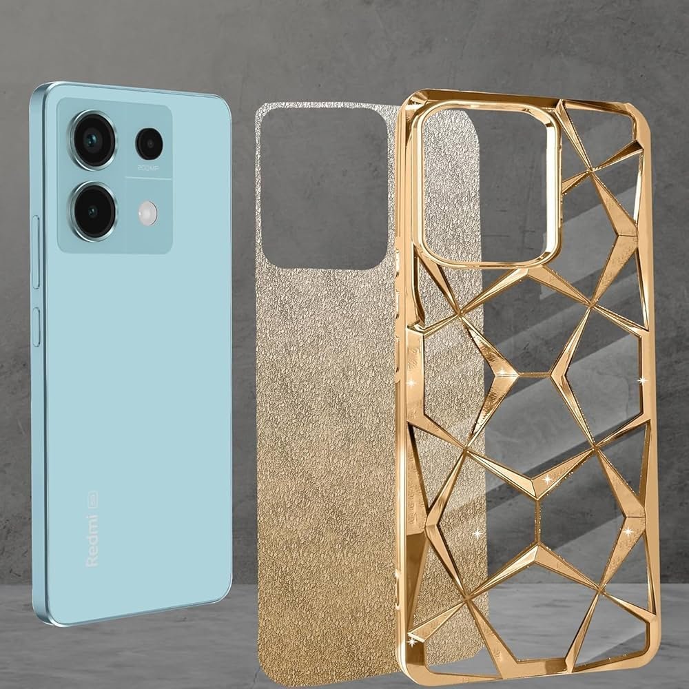 Glitter Geometric Case for Oppo A3 / A3x 5G – Gold