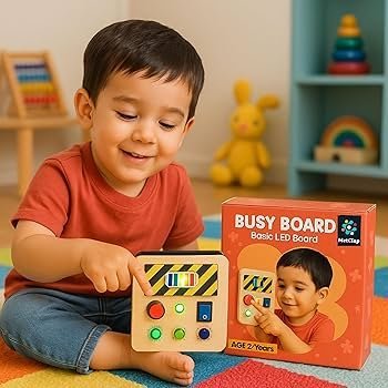 Wooden Busy Board for Toddlers – 1 to 3 Years